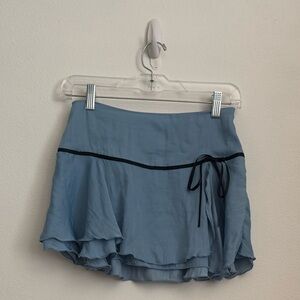 Kimchi Blue Light Blue Mini Skirt with Black Trim